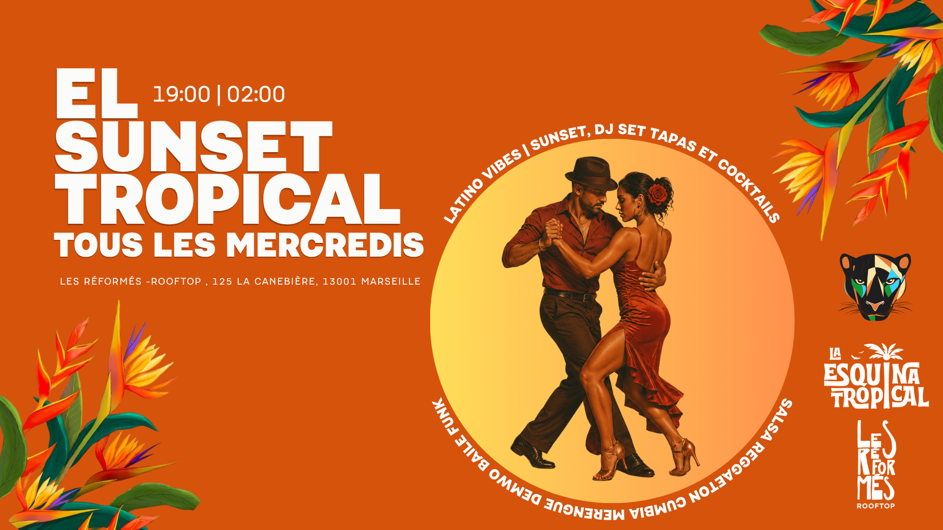 El Sunset Tropical – Bachata, Latino autres, Salsa Porto, Salsa cubaine